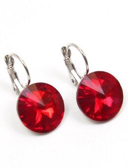 Firetti Paar Ohrhänger leuchtend, bunt, rund, Made in Germany - mit Glasstein