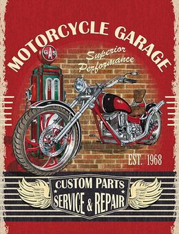Tolles Motorrad Blechschild Motorcycles Garage Chopper Biker 20x30 cm - München