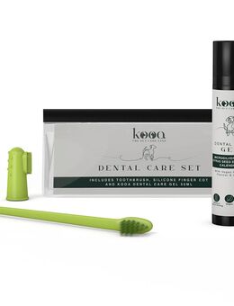 kooa Zahnpflegeset - Zahnbürste, Fingerling aus Silikon und Zahngel (50 ml)