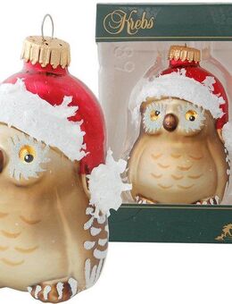 Krebs Glas Lauscha Christbaumschmuck CBK82039, Weihnachtsdeko, Christbaumschmuck (1-tlg), Eule