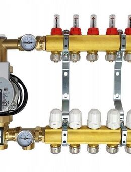 Heizkreisverteiler Messingverteiler für 5-Kreis Fußbodenheizung mit Esbe-Mischventil und Wilo Pumpengruppe Set - Wuppertal