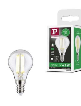 Paulmann LED-Leuchtmittel Eco-Line Filament 230V LED Tropfen E14 1er-Set 525lm 2,5W 4000K Klar, E14, 1 St., Neutralweiß
