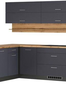 KOCHSTATION Winkelküche KS-Milan, optional mit Muldenlüfter, Stellbr.270/220 cm, wahlweise mit E-Geräten, Kochfeld mit Dunstabzug