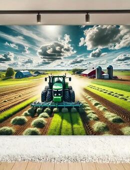 Vielseitige Bauernhof-Traktor Feldszene Wanddekoration Landwirtschaft Bauer– Rustikaler Charme für jeden Raum! 213x152cm - Ingolstadt