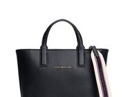 Tommy Hilfiger Henkeltasche TH LOGOTAPE MINI TOTE, Damen Umhängetasche, Schultertasche mit doppeltem Henkel