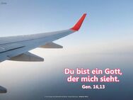 Christliches Poster A2 Jahreslosung 2023 -Blick aus Flugzeugfenster auf Tragfläche - NEUWARE - Wilhelmshaven