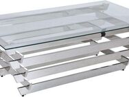 SalesFever Couchtisch, mit Design-Gestell aus Stainless Steel