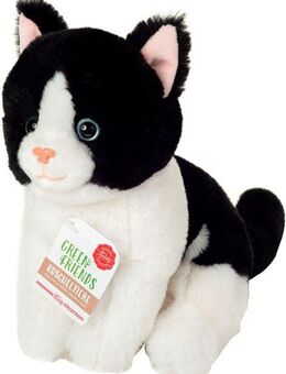 Teddy Hermann® Kuscheltier Katze sitzend schwarz-weiß 20 cm