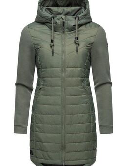 Ragwear Steppmantel Lucinda Long Mantel aus modernem Materialmix mit Kapuze