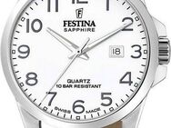 Festina Quarzuhr Swiss Made Collection F20025/1, Armbanduhr, Herrenuhr, Damenuhr, Swiss Made, Lederarmband, Datum
