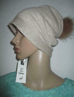 NEU mit Etikett * Kaschmir * Cashmerè * Wolle * DESIGNER * Feinstrick * Strickmütze * Mütze * Beanie * mit Fake Fur Bommel * All Size * nude * beige * caramèl * - Riedlingen