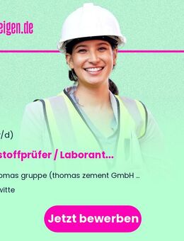 Baustoffprüfer / Laborant (m/w/d) - Erwitte