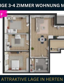 Charmante 3-4 Zimmer Wohnung direkt am Marktplatz mit Balkon + Fahrstuhl - Herten