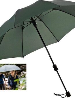 EuroSCHIRM® Stockregenschirm Swing handsfree, olivgrün, verlängerbarer Schaft, handfrei tragbar