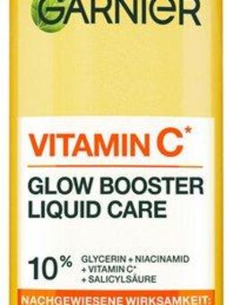 GARNIER Toner Garnier Vitamin C* Glow Booster Liquid Care, Spendet Feuchtigkeit und sorgt für ebenmäßigeren Teint.