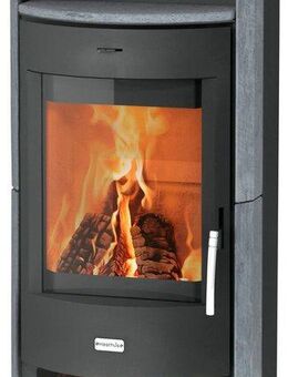 Fireplace Kaminofen Heathus MAIA Speckstein, 6,0 kW, Tee- und Holzfach