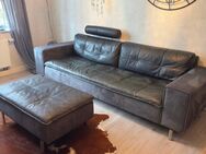 Xooon Sofa/ Couch 3,5 Sitzer Echtleder Schwarz/ Anthrazit - Wuppertal