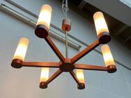 Mid Century Teak Glass Chandelier Leuchter 50er 60er 70er - Hamburg Hamburg-Nord