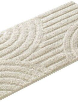 my home Badematte Regona Scandi, Badvorleger, Badezimmer Teppich, Duschvorleger, Höhe 10 mm, rutschhemmend beschichtet, strapazierfähig, Polyester, rechteckig, Badteppich, Uni Farben, Hoch-Tief-Effekt, modernes Muster, Zen