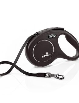 flexi New Classic Gurt-Leine M schwarz, 5 m,