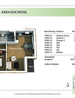 3 Zimmer EG Neubau-Eigentumswohnung 2.25 - Lauenburg (Elbe)
