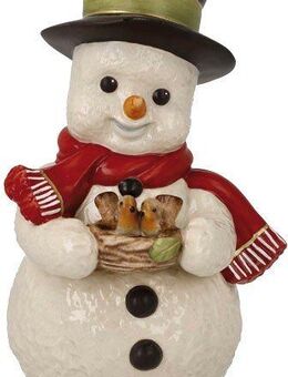 Goebel Schneemann Weihnachtsfigur - Zwitscherndes Vogelpaar, Höhe ca. 12 cm (1 St), Sammlerfigur, Weihnachtsdeko, Dekofigur aus Steingut