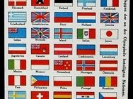 Berlin Olympiade 1936 - Historische Ansichtskarte „Flaggen der an der Olympiade beteiligten Nationen“ - Niederfischbach