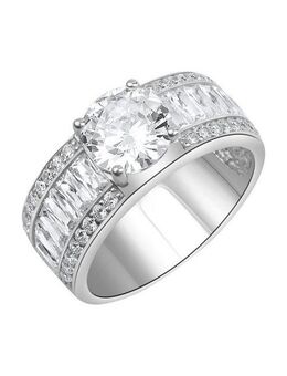 Zeeme Fingerring 925/- Sterling Silber rhodiniert Zirkonia