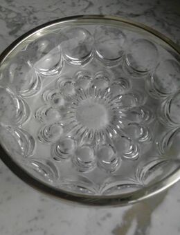 Bleikristall Schale mit versilbertem Rand 14,5 cm Glas Deko Vintage 3,- - Flensburg