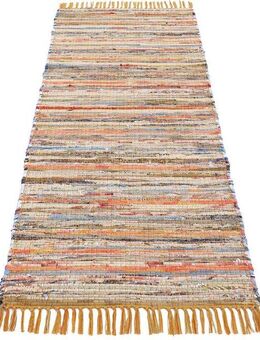 carpetfine Teppich Kelim Chindi, Wendeteppich, rechteckig, Höhe: 6 mm, handgewebt, Fleckerlteppich mit Fransen, auch vielen in Läufergrößen