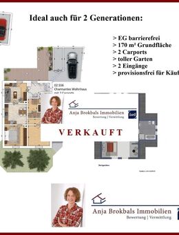 2-Familienhaus in Isselhorst: EG barrierefrei, 170 m², 2 Carports, toller Garten, 2 Eingänge - provisionsfrei für Käufer - Gütersloh