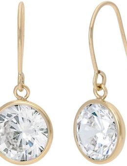 Firetti Paar Ohrhaken Schmuck Geschenk Gold 375 Ohrschmuck Ohrringe Solitär, mit Zirkonia (synth)