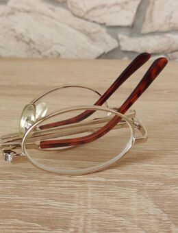 faltbare Lesebrille - Faltlesebrille "gold" +2,0 dpt. m. klappbaren Bügeln - Andernach