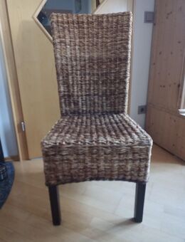 4 Esszimmerstühle aus Bananenblättergeflecht zu verschenken - Seefeld (Bayern)