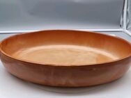 Auflaufform Schale braun Keramik Gesamtlänge 35cm hoch 7cm breit 24cm oval - Essen