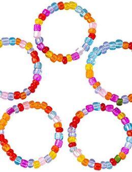 Firetti Ring-Set Multipack Schmuck Geschenk Damenring Zugband Edelstein Farbstein (Set, 5-tlg), Made in Germany - mit Kunstharzperle