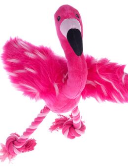 Hundespielzeug Flamingo mit Tau - 1 Stück