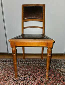 Antik! 2 massive, stabile Holzstühle Jugendstil Ledersitz ca. 1920 á 50,-! TOP! - München