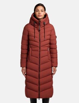 khujo Steppmantel Ingram4-YM Langer Damen Winterpmantel mit hohem Kragen und Kapuze