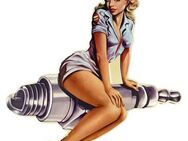 Schönes Blechschild Zündkerze mit Pin Up Girl - Hamburg