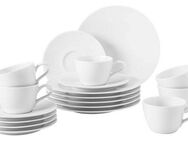 Seltmann Weiden Kaffeeservice Geschirr-Set, Service Life (18-tlg), 6 Personen, Porzellan, Teller-Set, Tassen, weiß, Made in Germany, 18 Teile, für 6 Personen