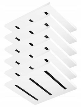 6x Aufputz-LED-Deckenpaneel 60x60 UGR 50W KASSETTE neutralweiß UGR 16, geringer Blendfaktor weiss Set2 - Wuppertal