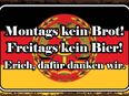 Witziges Blechschild Kein Brot kein Bier DDR Ostalogie 20x30 cm in 10115