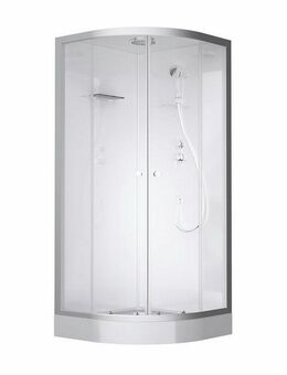 Marwell Komplettdusche Silver Round, BxT: 90x90 cm, Einscheibensicherheitsglas, inkl. Armaturen