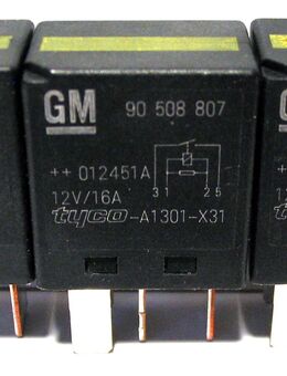 3 Stück - Original GM Opel Relais Nr. 90508807 / Tyco-A1301-X31 - 12V/16A - Biebesheim (Rhein)