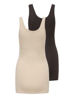 ONLY Tanktop ONLLIVE – Slim-Fit Tanktops mit Stretch für optimalen Sitz (Packung, 2-tlg., 2er-Pack) slim fit, casual, Jersey, Baumwollmischung, Rundhals