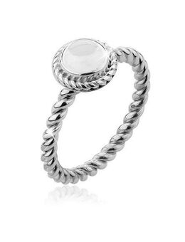 Nenalina Fingerring Bergkristall Geburtsstein April Trend 925 Silber