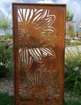 Sichtschutz "Gerbera" Edelrost Windschutz Zaun - Kraftisried