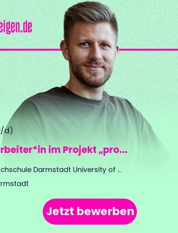 Mitarbeiter*in im Projekt „proDUAL: Duales Studium entwickeln-fördern-begleiten“ (100%) Kennziffer: 289/2025 S.3 - Darmstadt