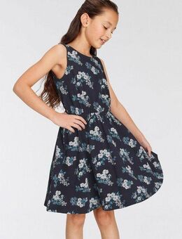KIDSWORLD Jerseykleid - Skaterkleid mit Blumen bedruckt festliche Anlässe, kniefreie Länge, modisch, aus Jerseystoff